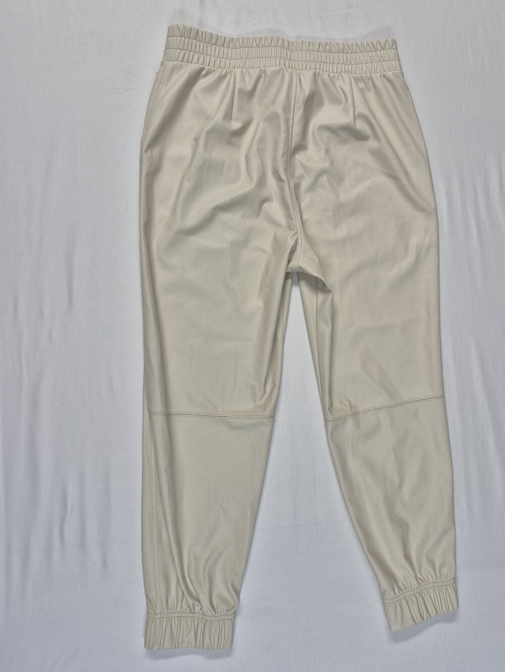 CALIA by Carrie Underwood Faux Leather Ivory Jogger Pants High Rise Size Medium - Picture 5 of 5